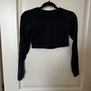 ALPHALETE Women's Black Amplify Long Sleeve Crop